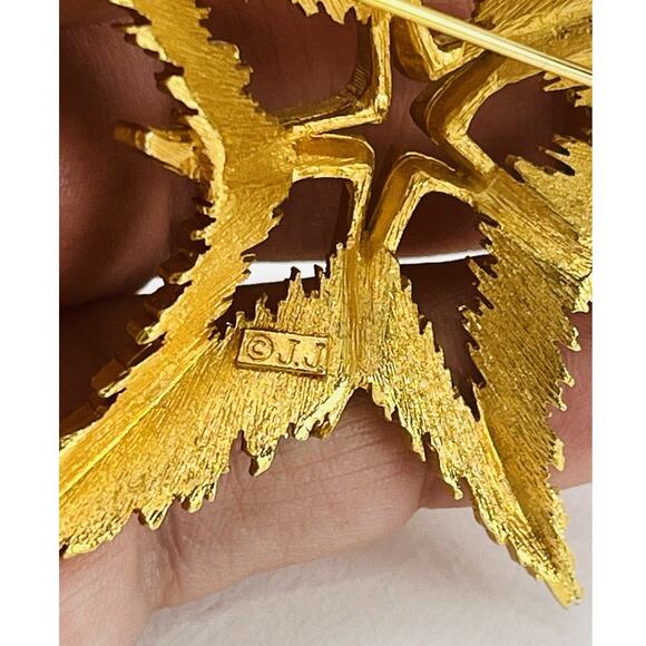 JJ Jonette Jewelry Star Starfish Chunky Brooch Vintage Gold Tone Celestial Ocean - Picture 11 of 14
